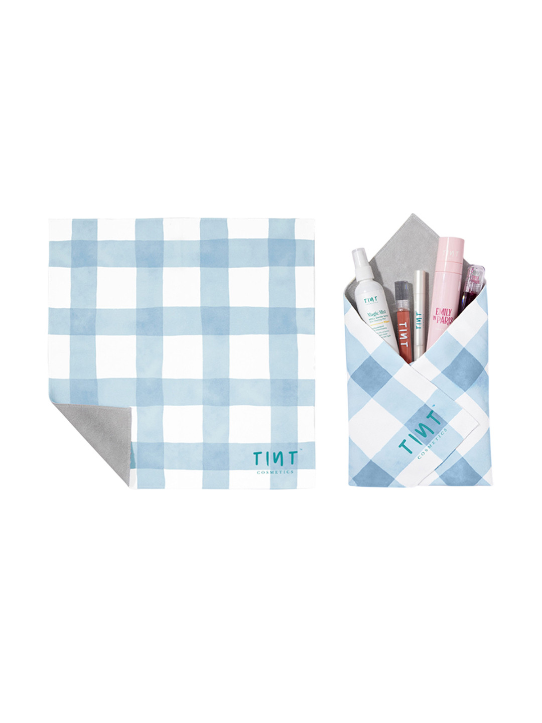 Tint Cosmetics Checked Wrap Makeup Bag