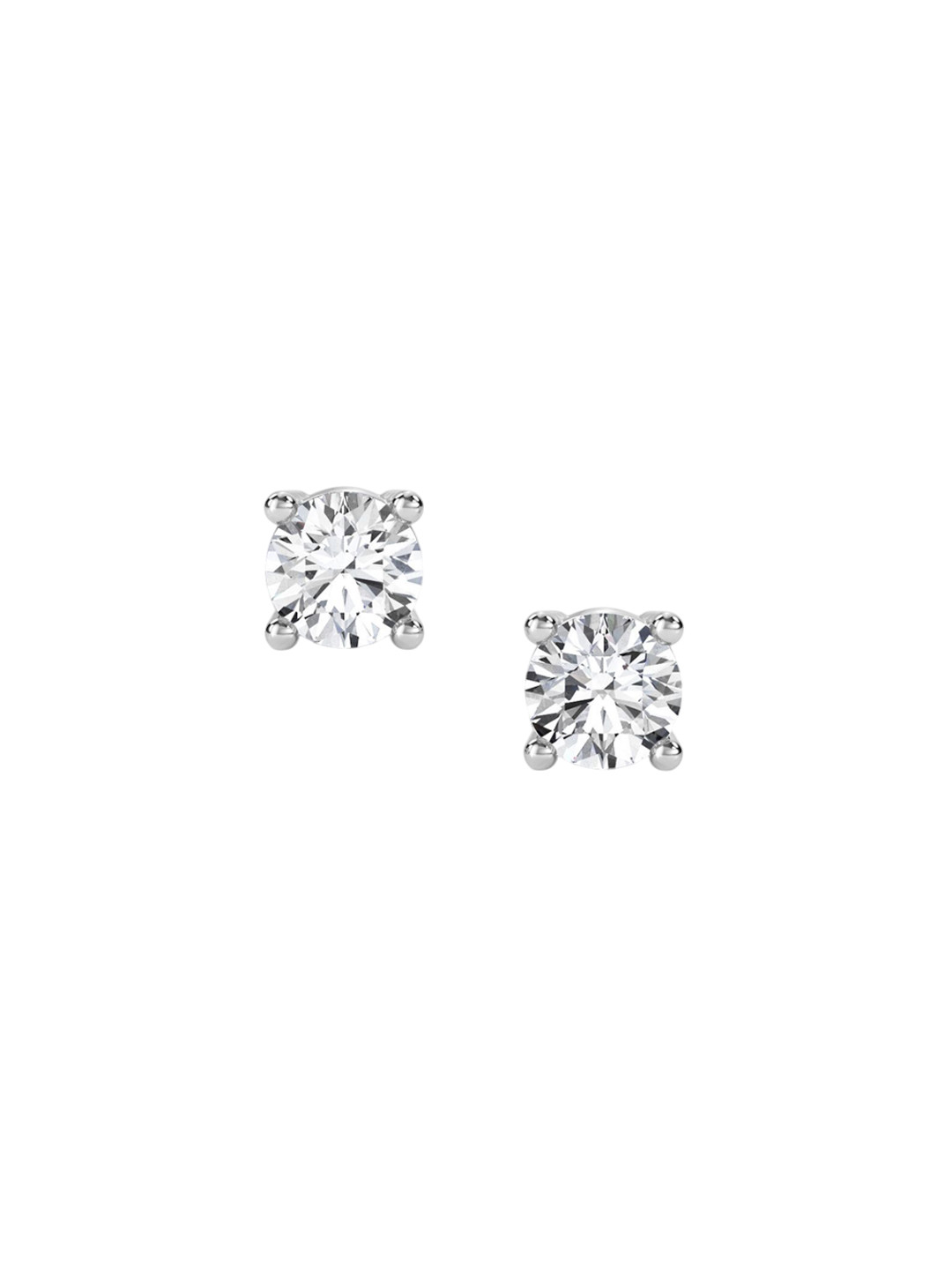 LUNA Women 14 KT White Gold 0.22 Ct Lab Grown Diamond Studded Earrings - 0.66 g