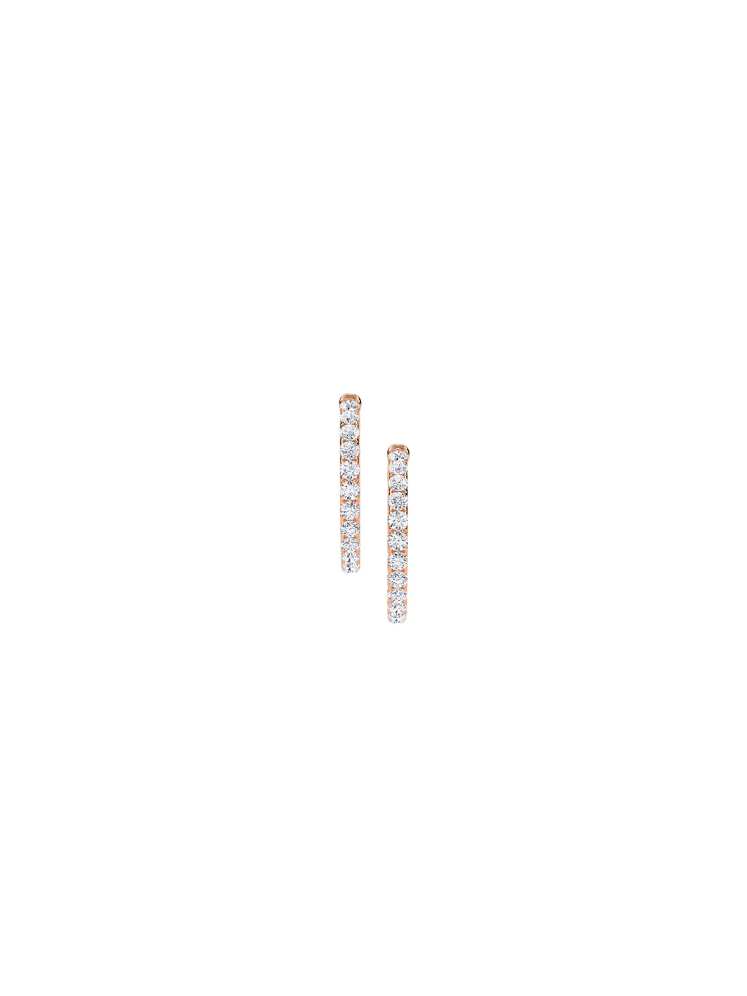 LUNA Women 14 KT Rose Gold 2.7 Ct Lab Grown Diamond Hoop & Huggie Earrings - 10.36 g