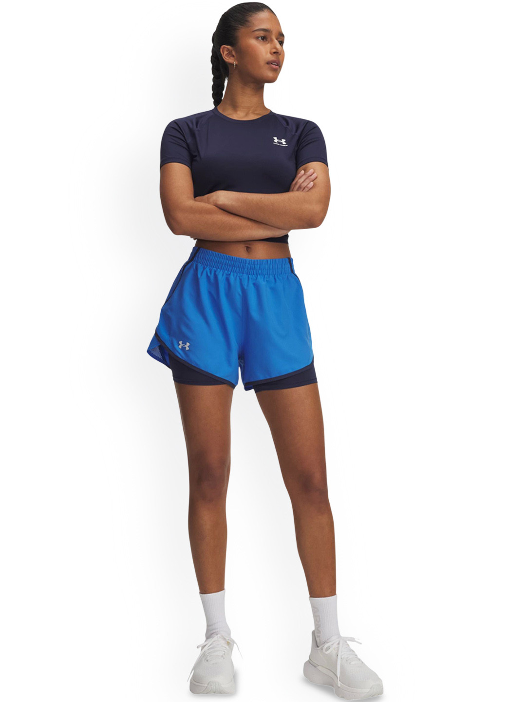 UNDER ARMOUR Fly By 2-in-1 Women Mid Rise Slim Fit Sports Shorts