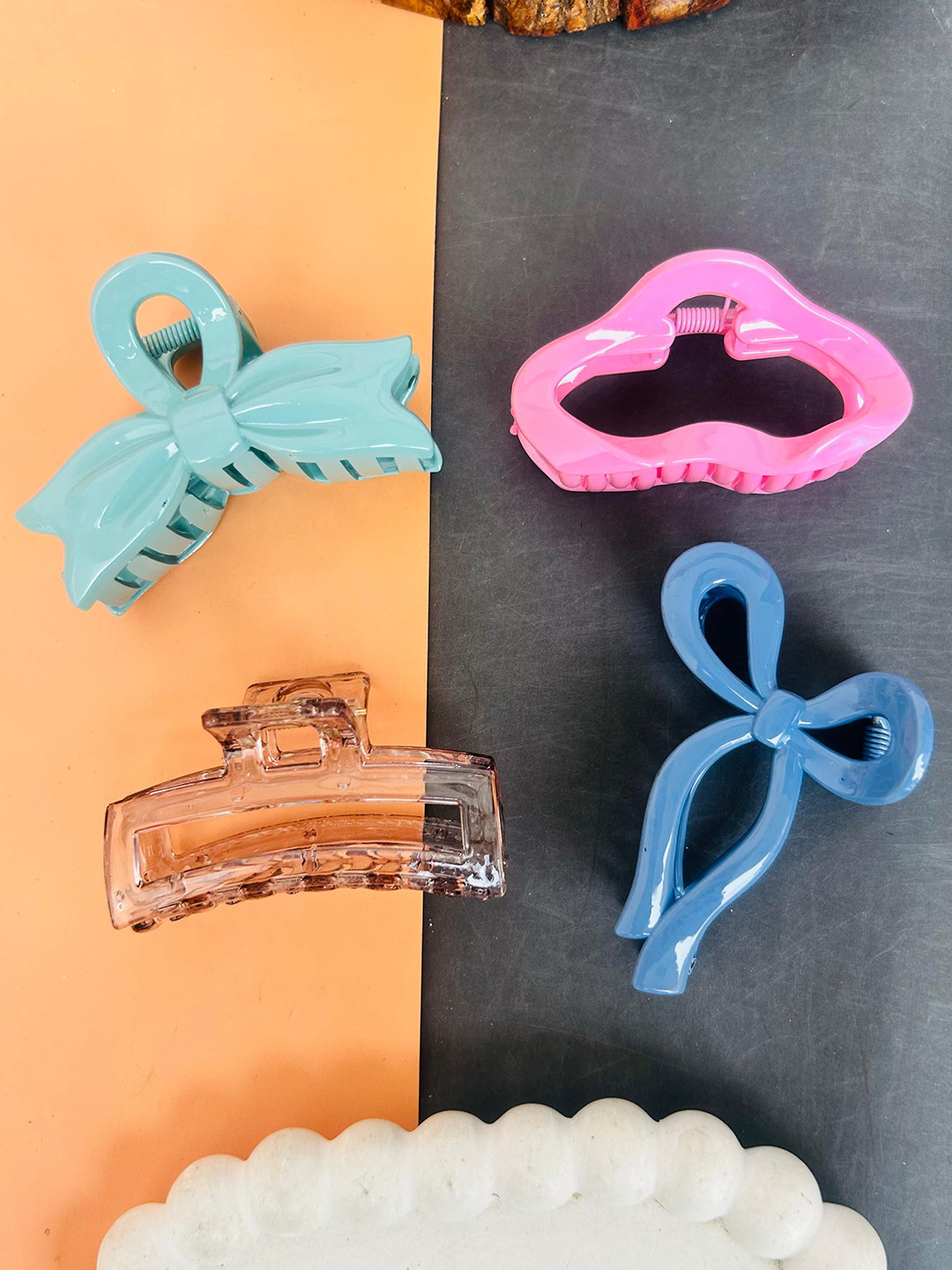 Radhya Accessories Color Pop Pack Of 4 Hair Claws