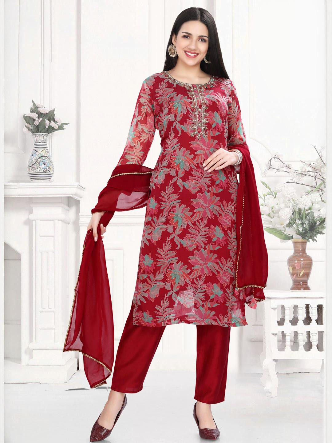 GREAT OUTFITS Women Pink Kurta Sets