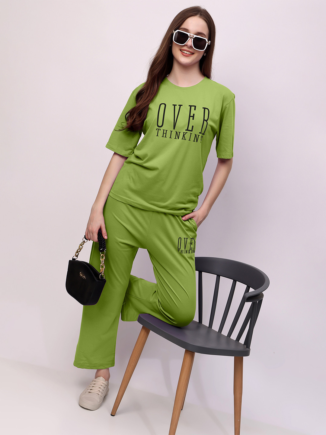 Stem Rope Women T Shirt & Palazzos Co-ord Set