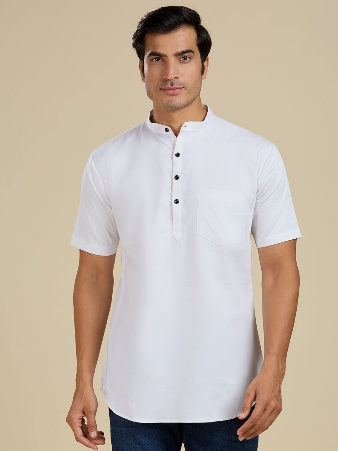 RAJUBHAI HARGOVINDAS Men Giza Cotton Short Kurta