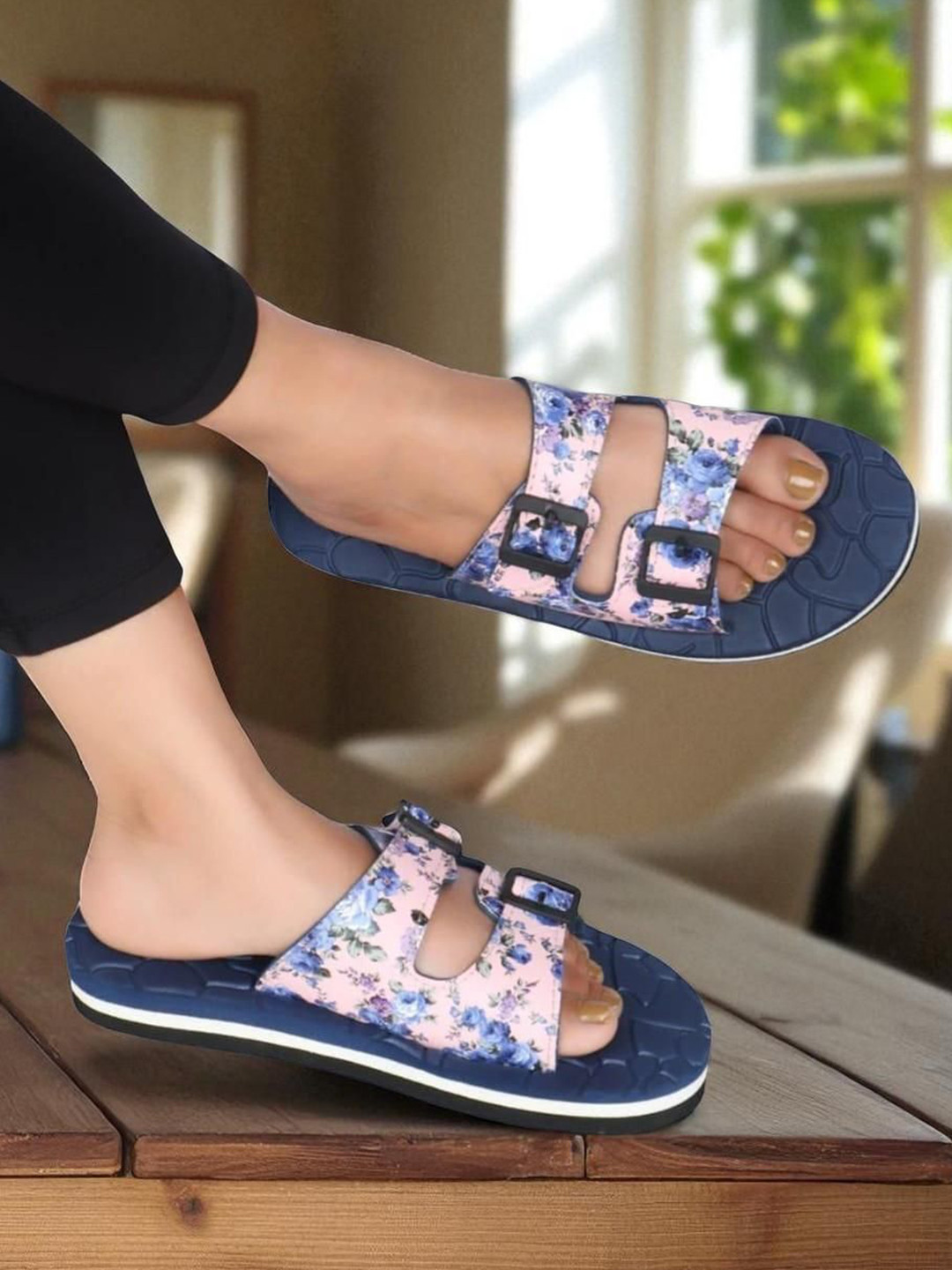TWO SOFT Printed Slip On Sliders
