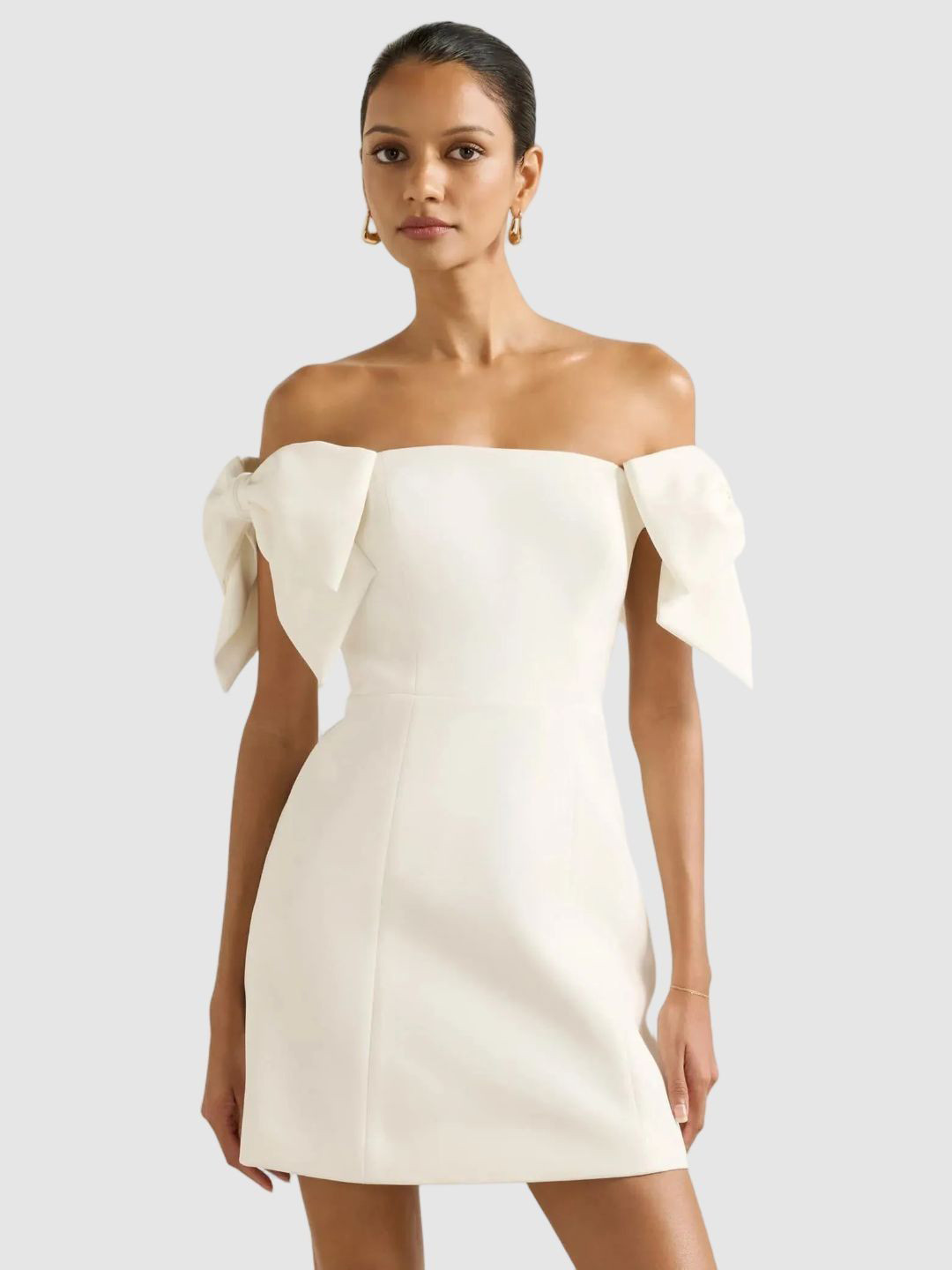 Forever New Strapless Bandeau Bow Details Mini Dress