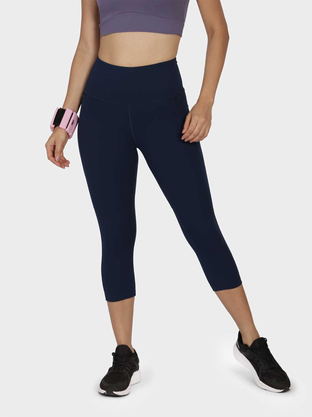 Blissclub Women High Waisted Capri Pants with Pockets