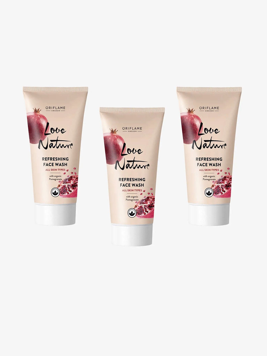 Oriflame Set Of 3 Love Nature Refreshing Face Wash With Pomegranate - 50 ml Each