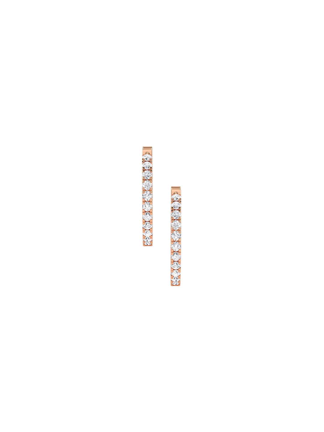 LUNA 14 KT Rose Gold 0.54 Ct Lab Grown Diamond Studded Hoops - 2.3 gm