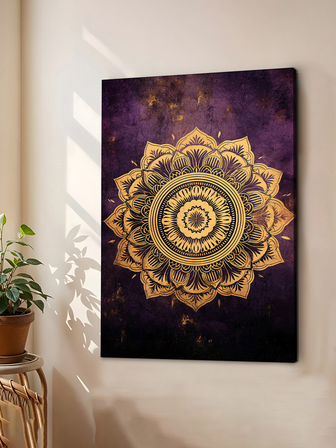 Art Street Purple & Beige Mandala Canvas Wall Art