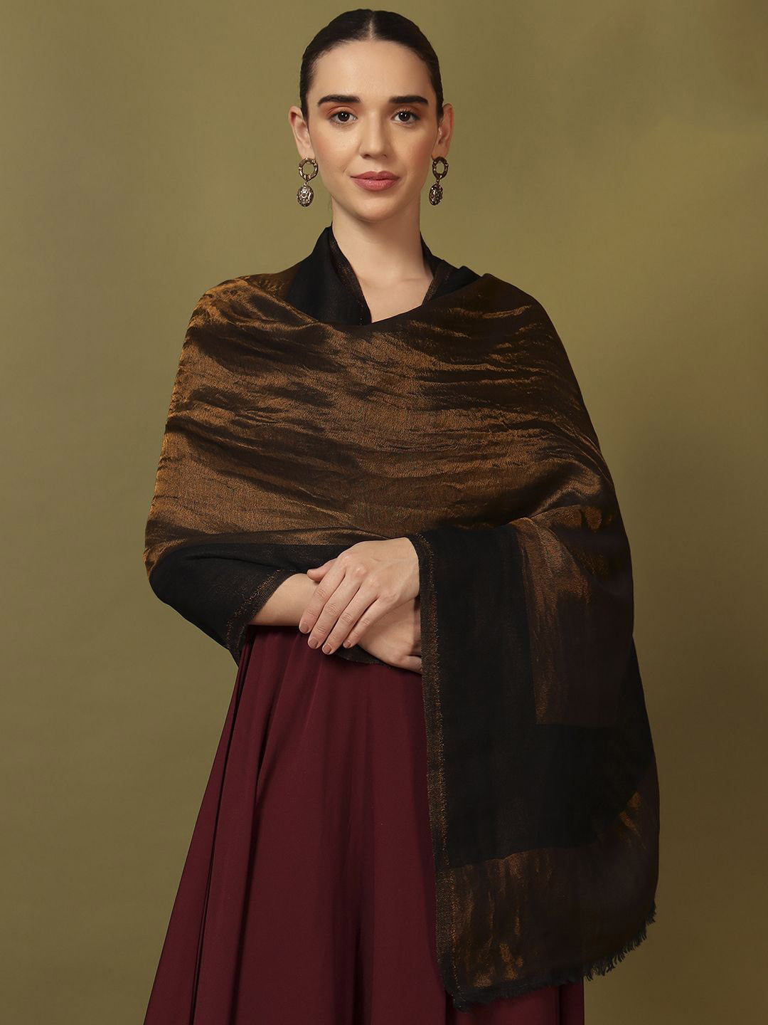 Pashmoda Aabzar Reversible Woolen Shawl
