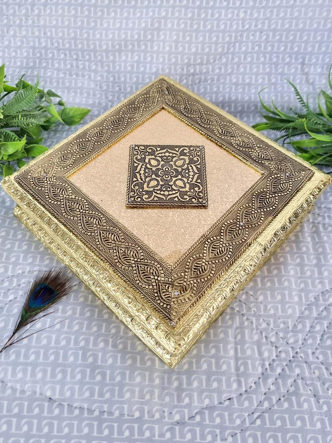 DIWAM HANDICRAFTS Gold Decorative Art Design Dry Fruits Return Gift Box