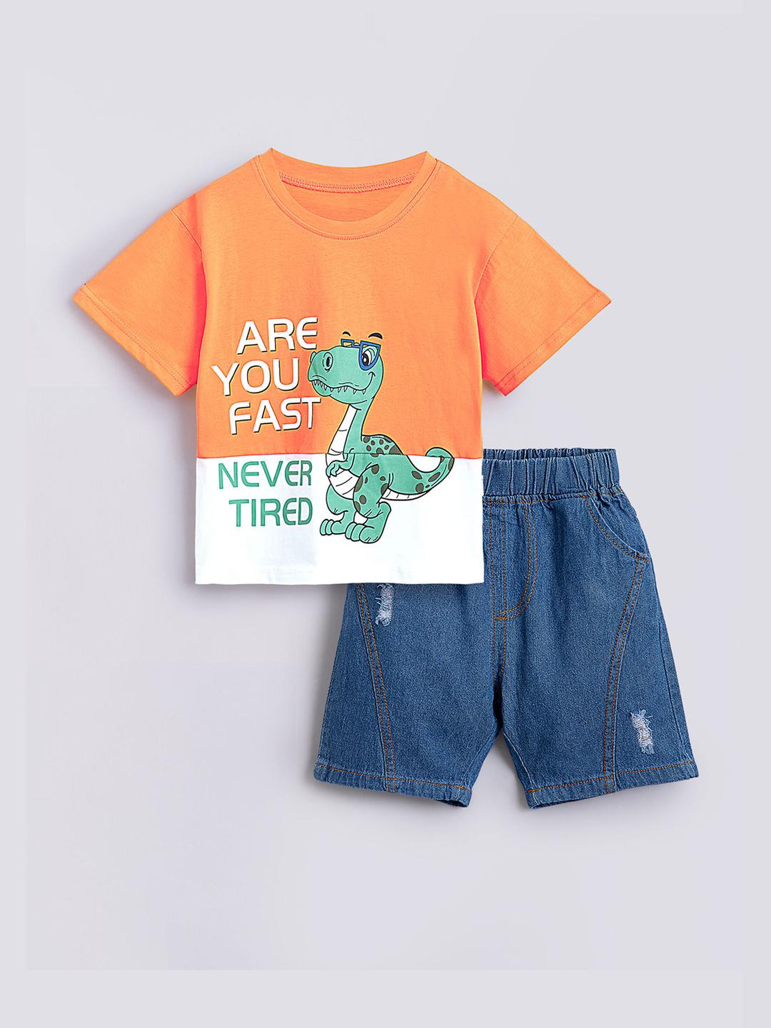 2-Pc Pure Cotton T-shirt & Shorts