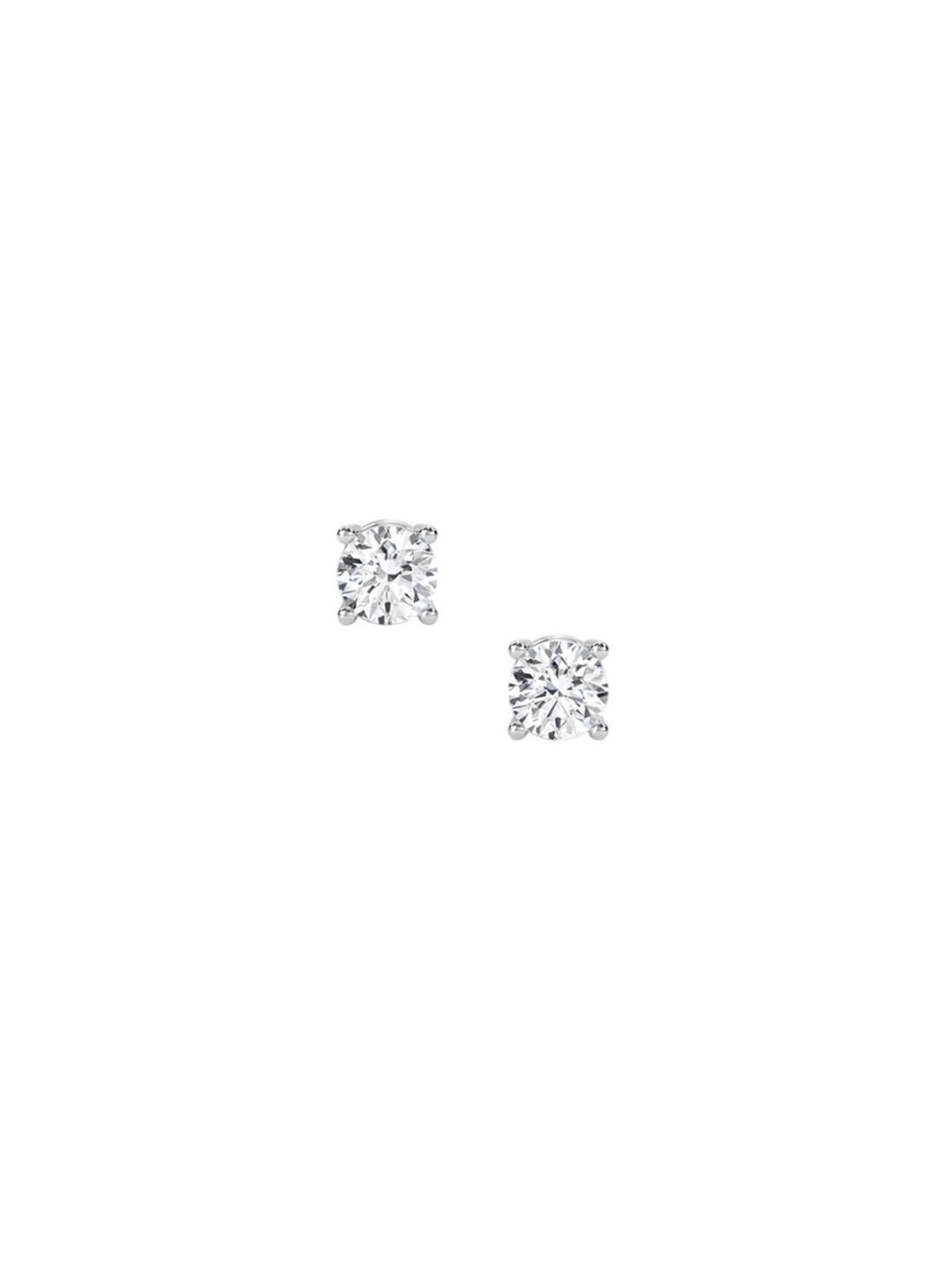 LUNA Women 14 KT White Gold 0.6 Ct Lab Grown Diamond Stud Earrings - 1.03 g