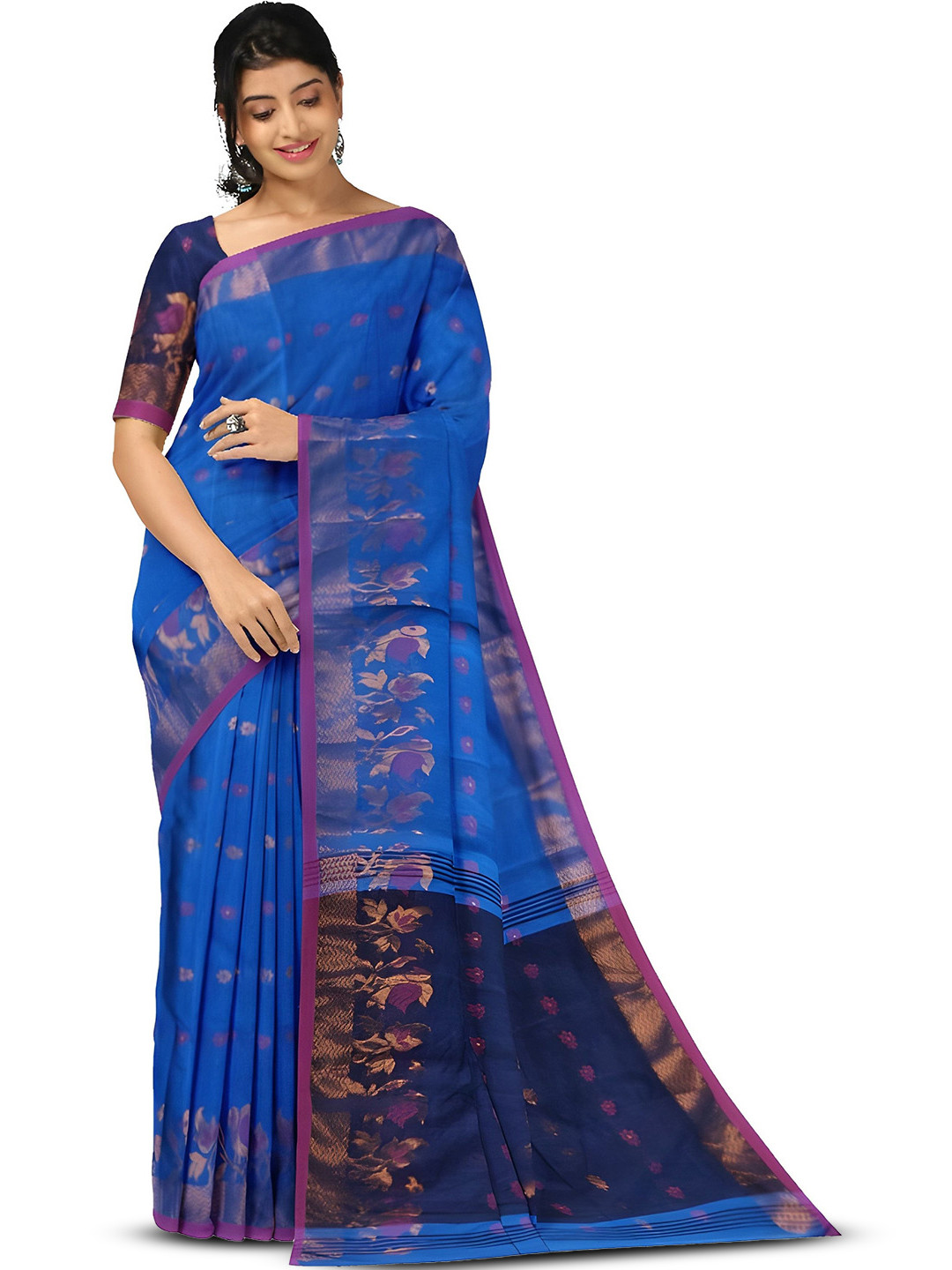 Saree star Woven Design Taant Sarees With Blouse