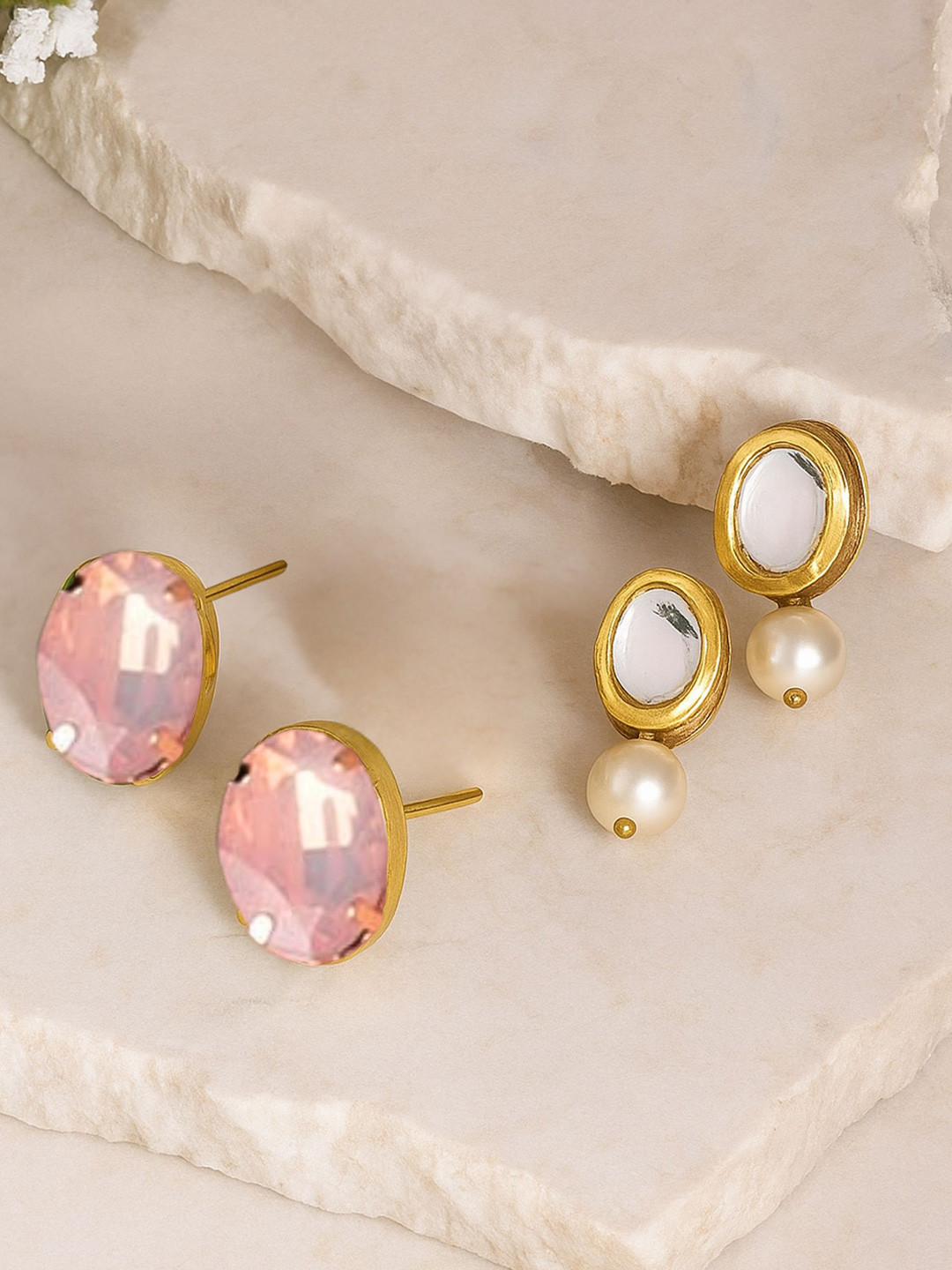 Anouk Combo Of Appache Kundan Studs Earrings