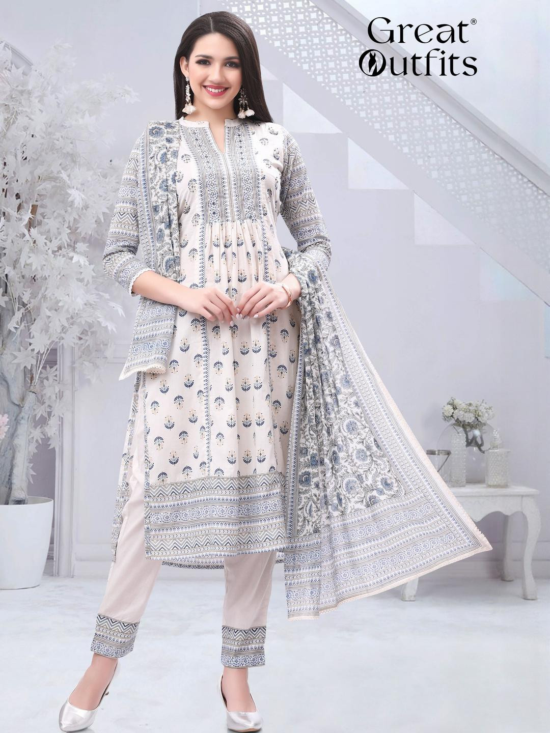 GREAT OUTFITS Women White Kurta Sets