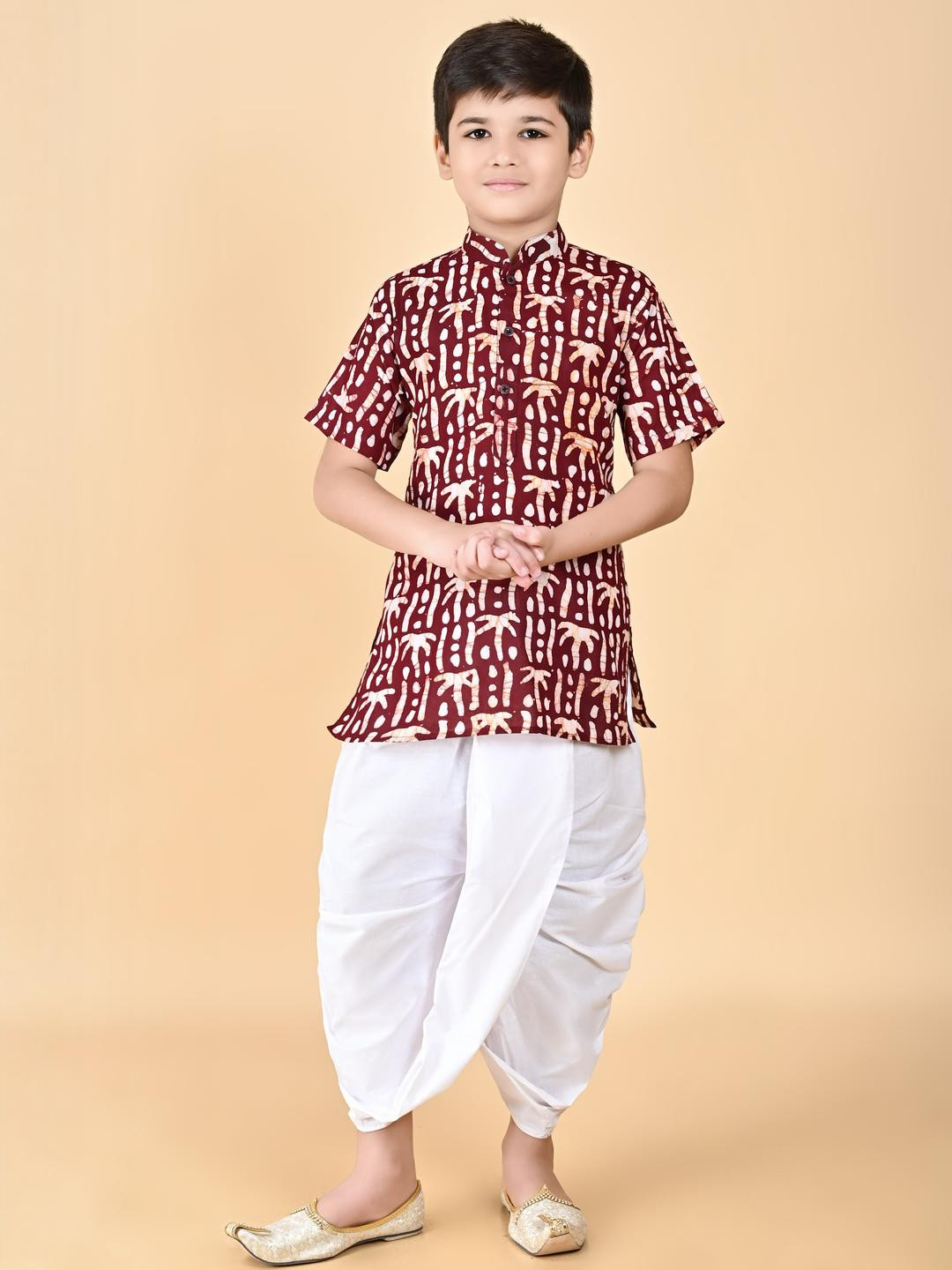 TAKE STYLE Boys Maroon Kurta Sets