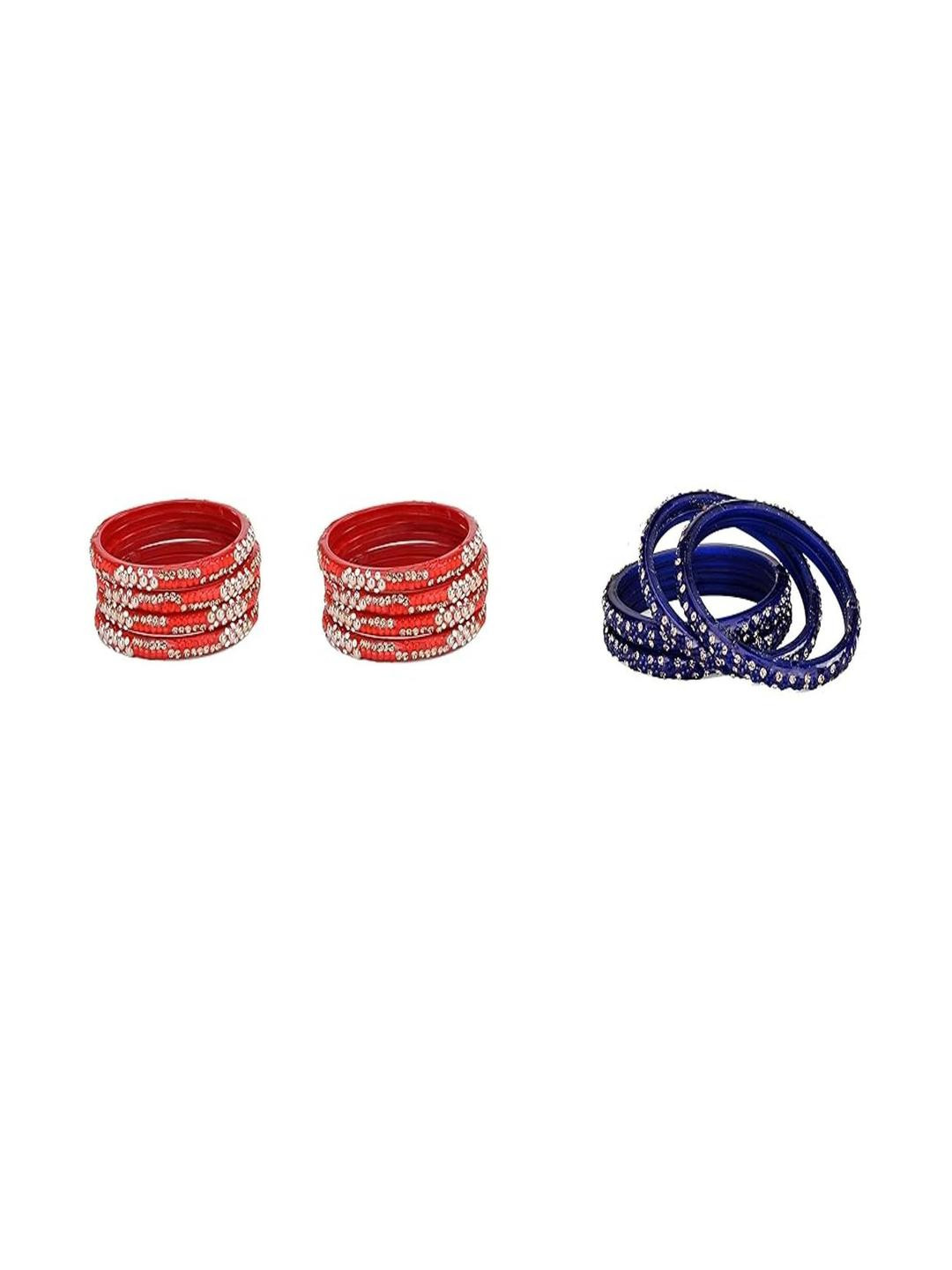 SOMIL Women Set of 2 Blue & Red Bangles