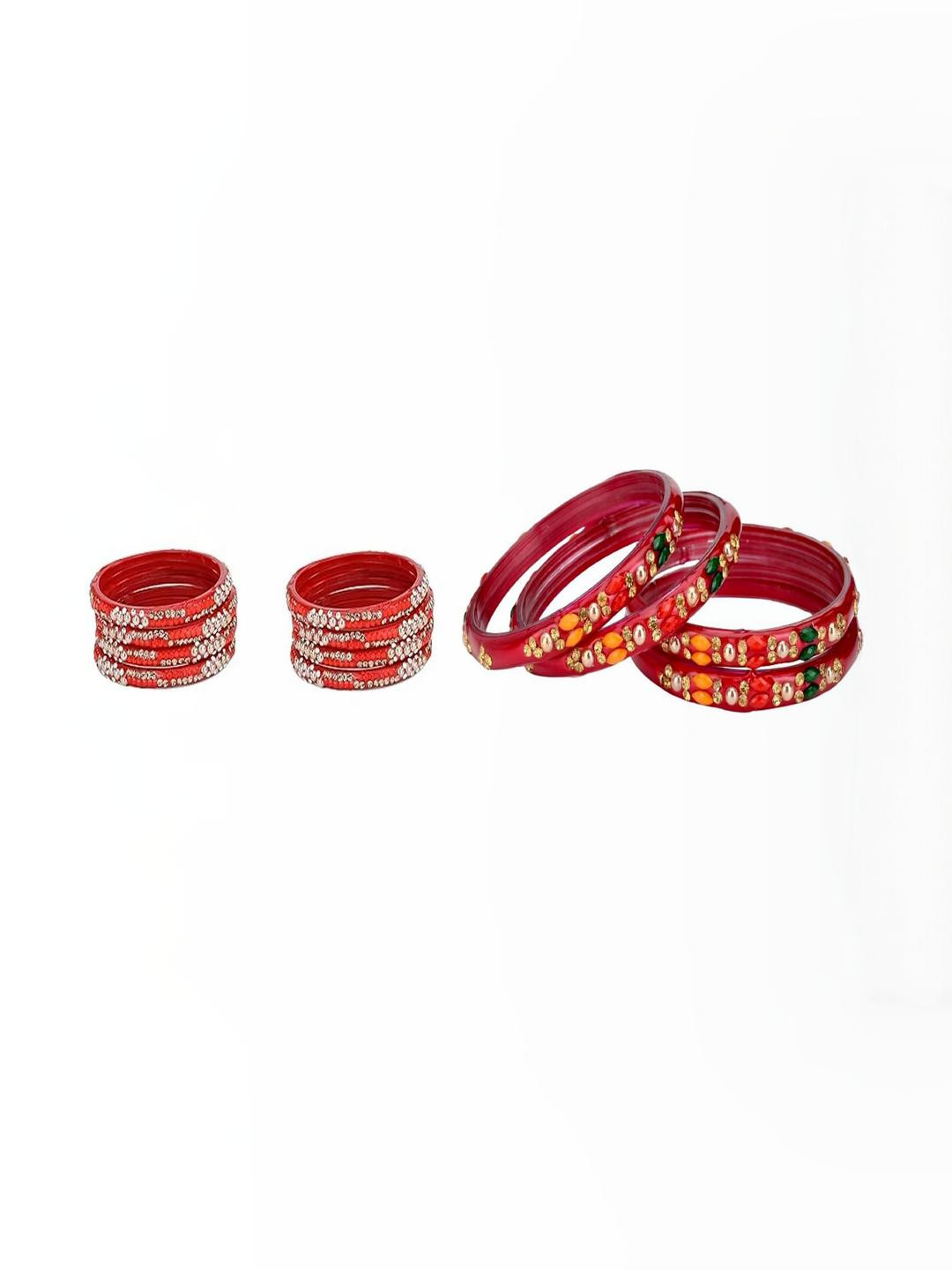 Somil Women Pack Of 2 Multicolored & Red Bangles