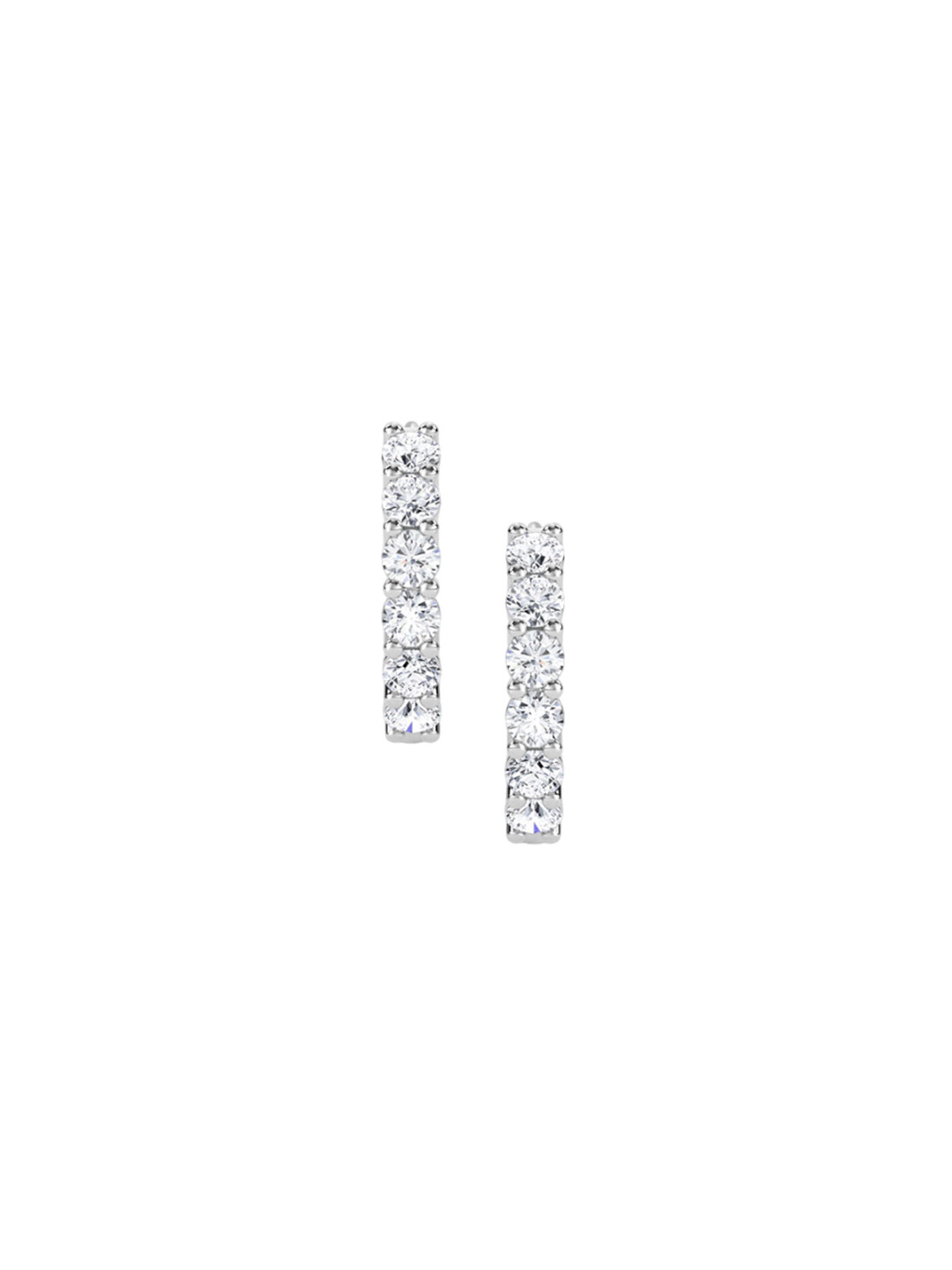 LUNA Women 14 KT White Gold 0.56 Ct Lab Grown Diamond Studded Hoops - 1.15 g