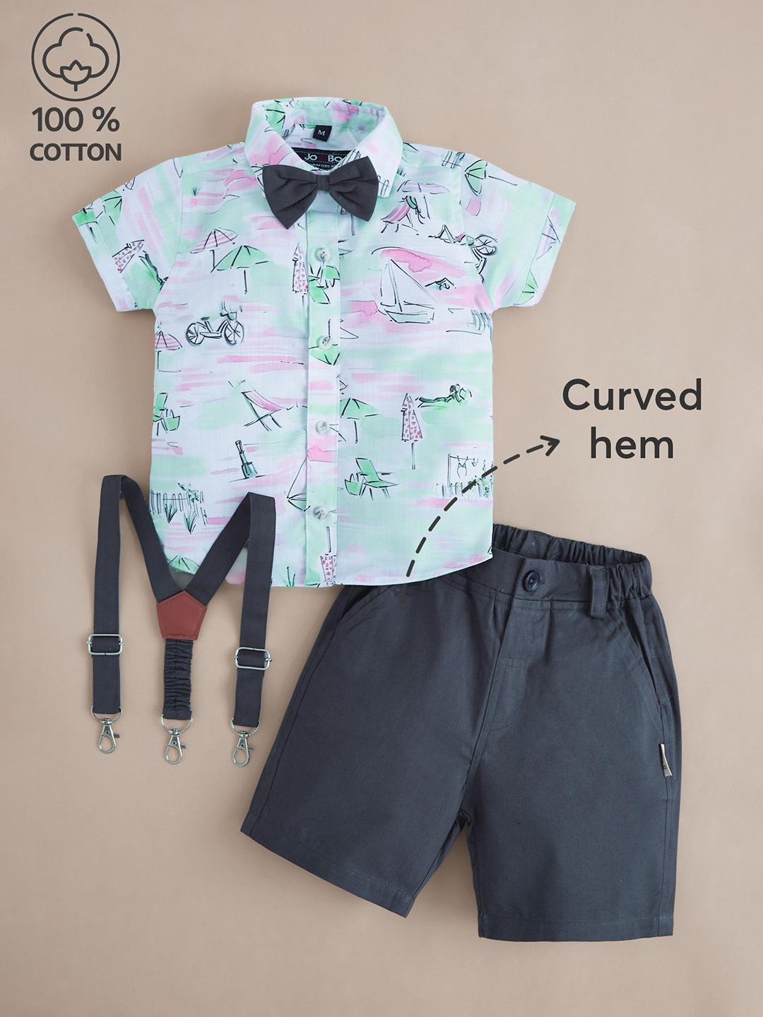 2-Pc Coastal Sketch Cotton Formal Set