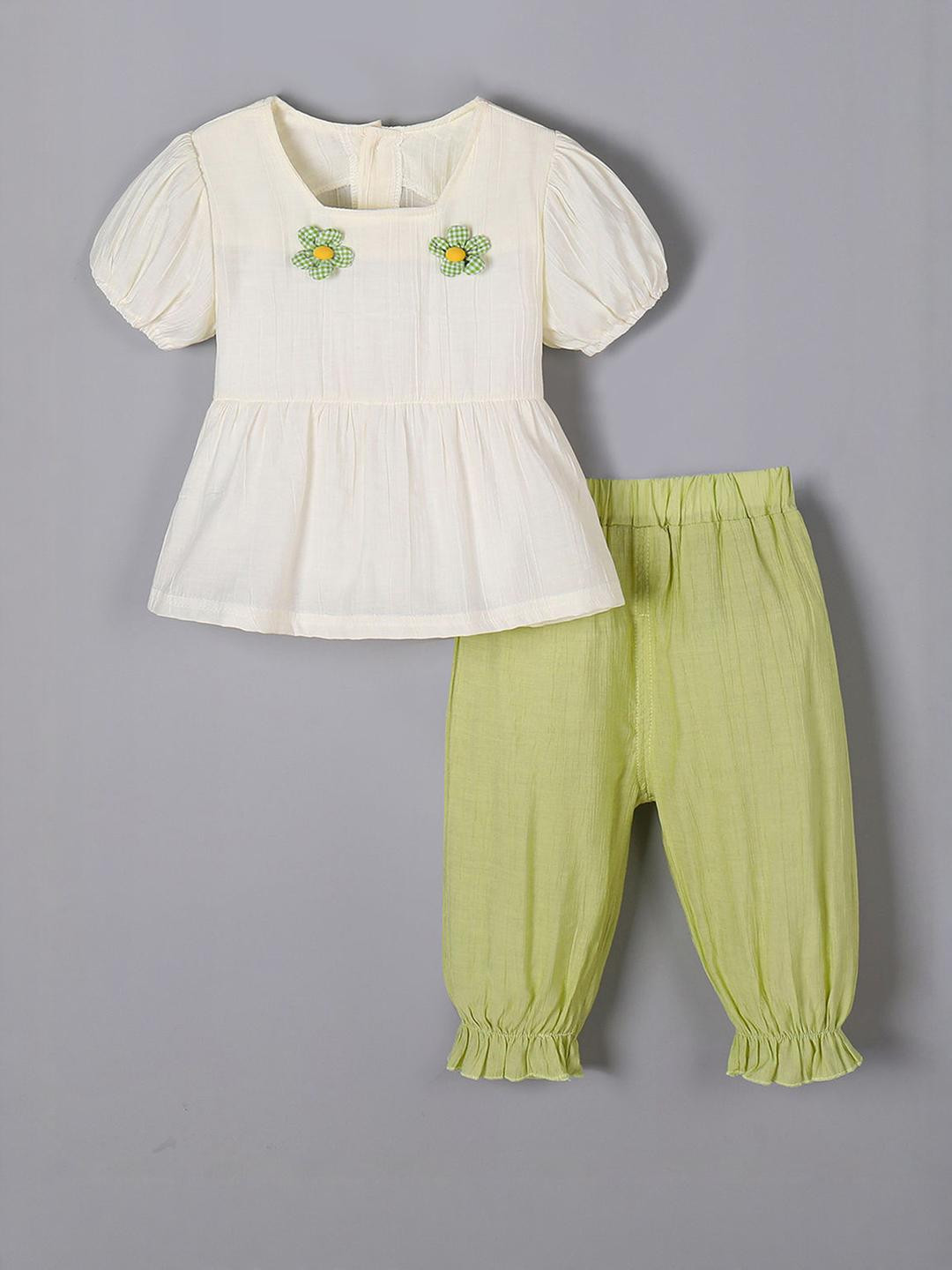 2-Piece Pure Cotton Blouse & Capri