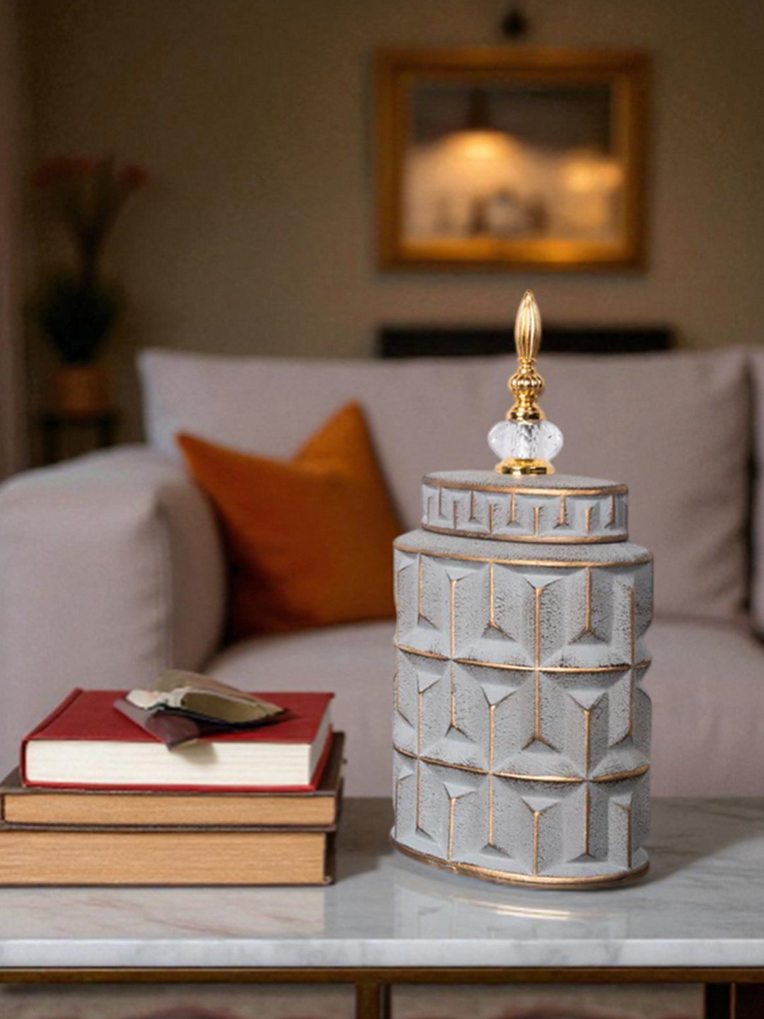 AARVI DECOR STUDIO Gray Contemporary Ceramoire Vase