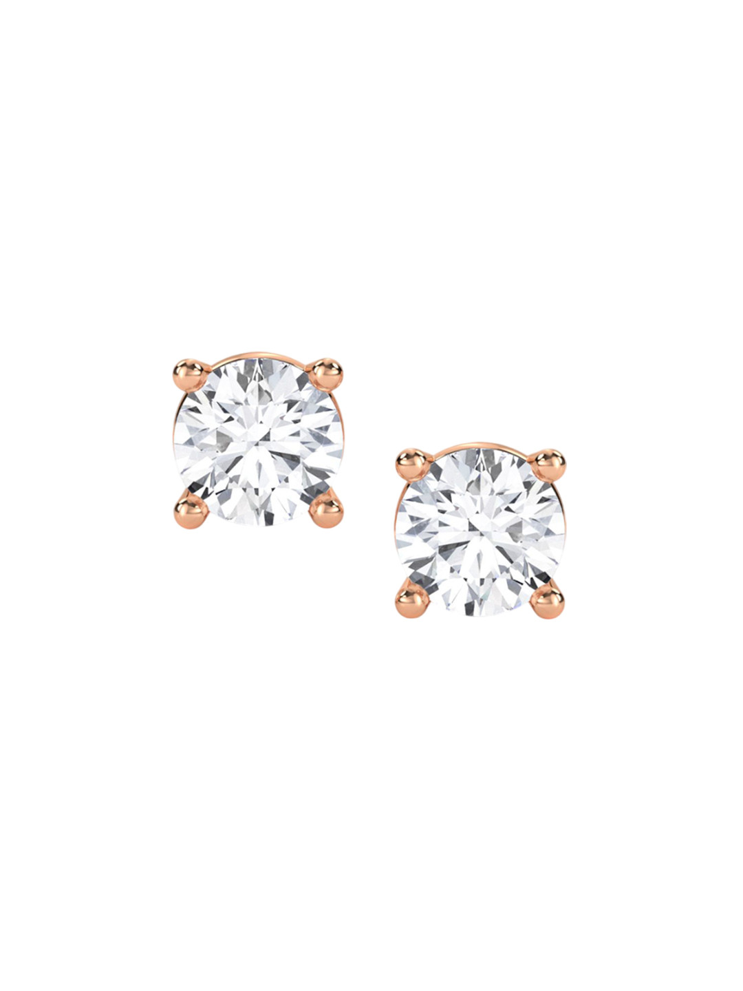 LUNA Women 14 KT Rose Gold 2.5 Ct Lab Grown Diamond Studded Studs - 2.56 g