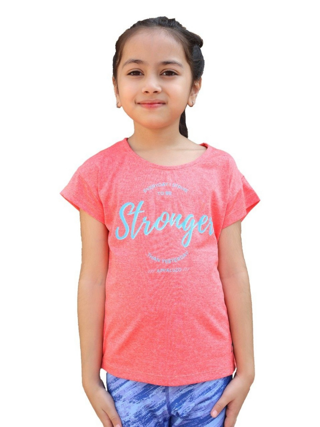 APPALUZO Girls Anti Static Typography Printed Round Neck Relaxed Fit T-shirt