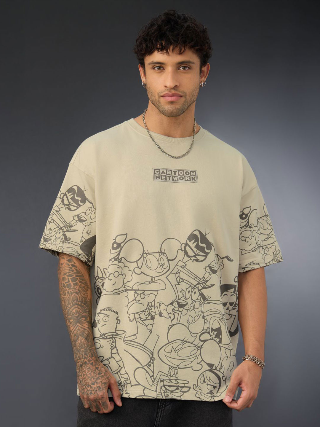 The Souled Store Men Cartoon Network Graphic Printed Pure Cotton Oversized T-shirt