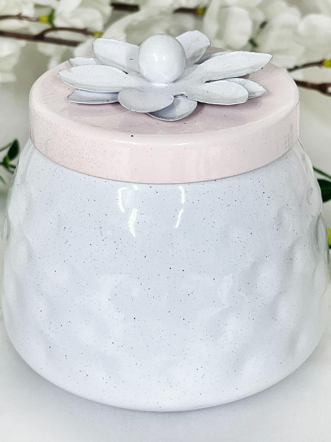 DIWAM HANDICRAFTS White Metal Decorative Storage Jar