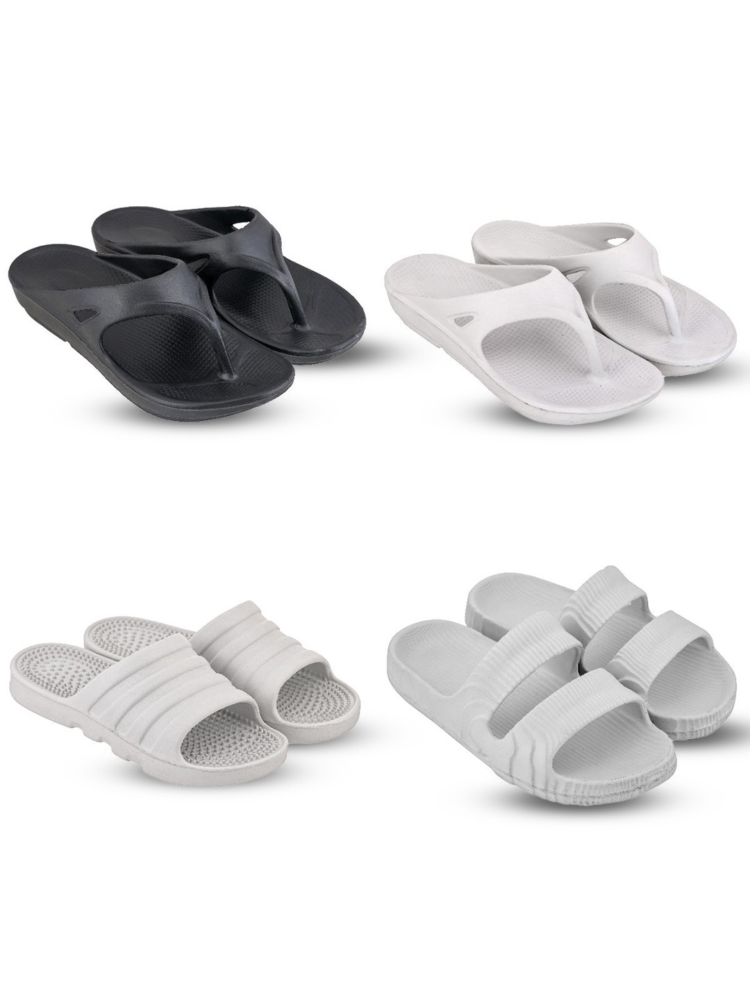 Feel alive Set Of 4 Ultra-Comfortable Lightweight Thong Flip-Flops