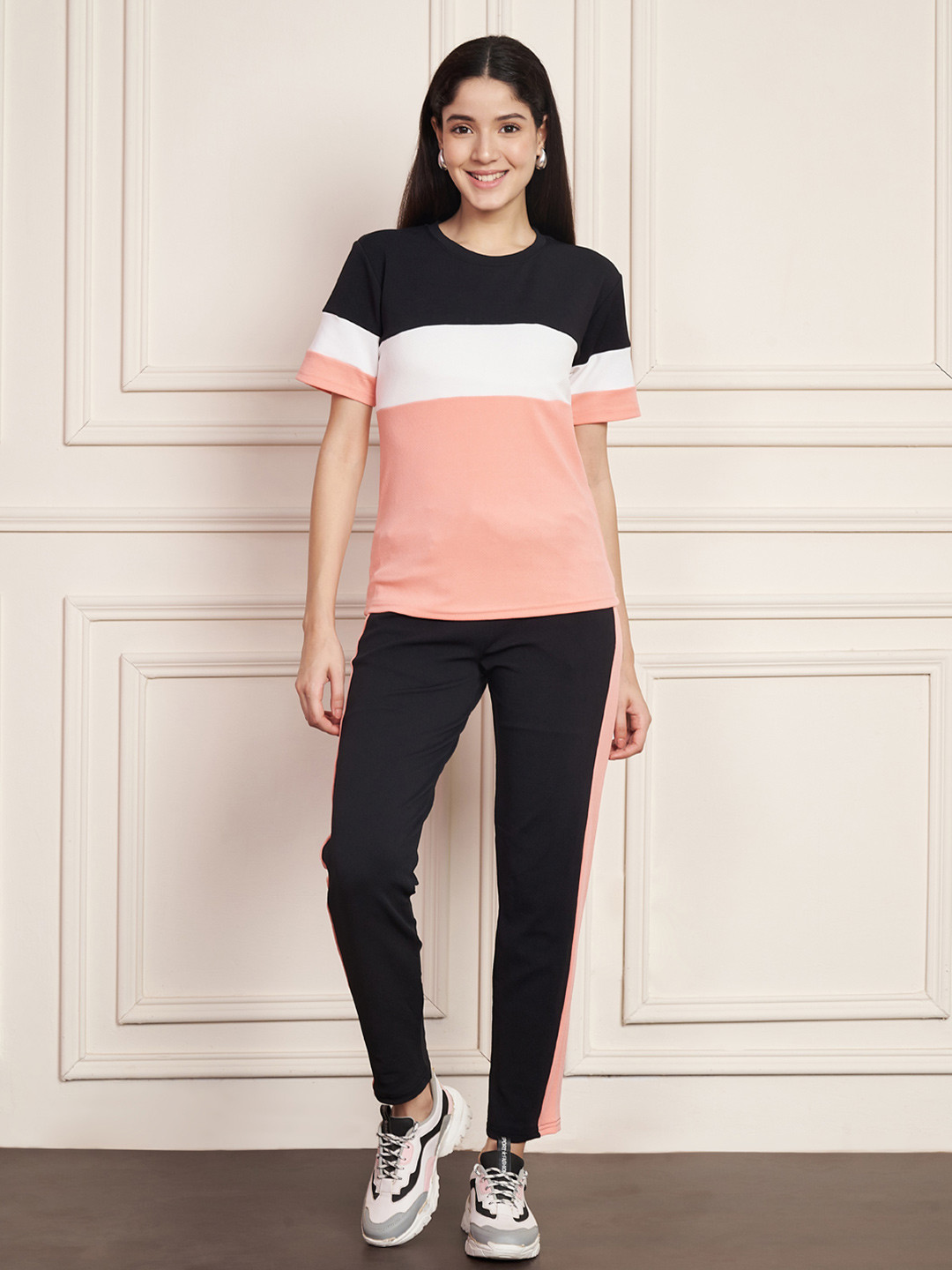 Moda Rapido Women Peach Polyester Tracksuits