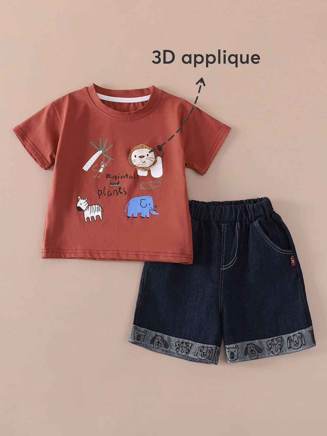 2-Pc Jungle Safari Shorts Set
