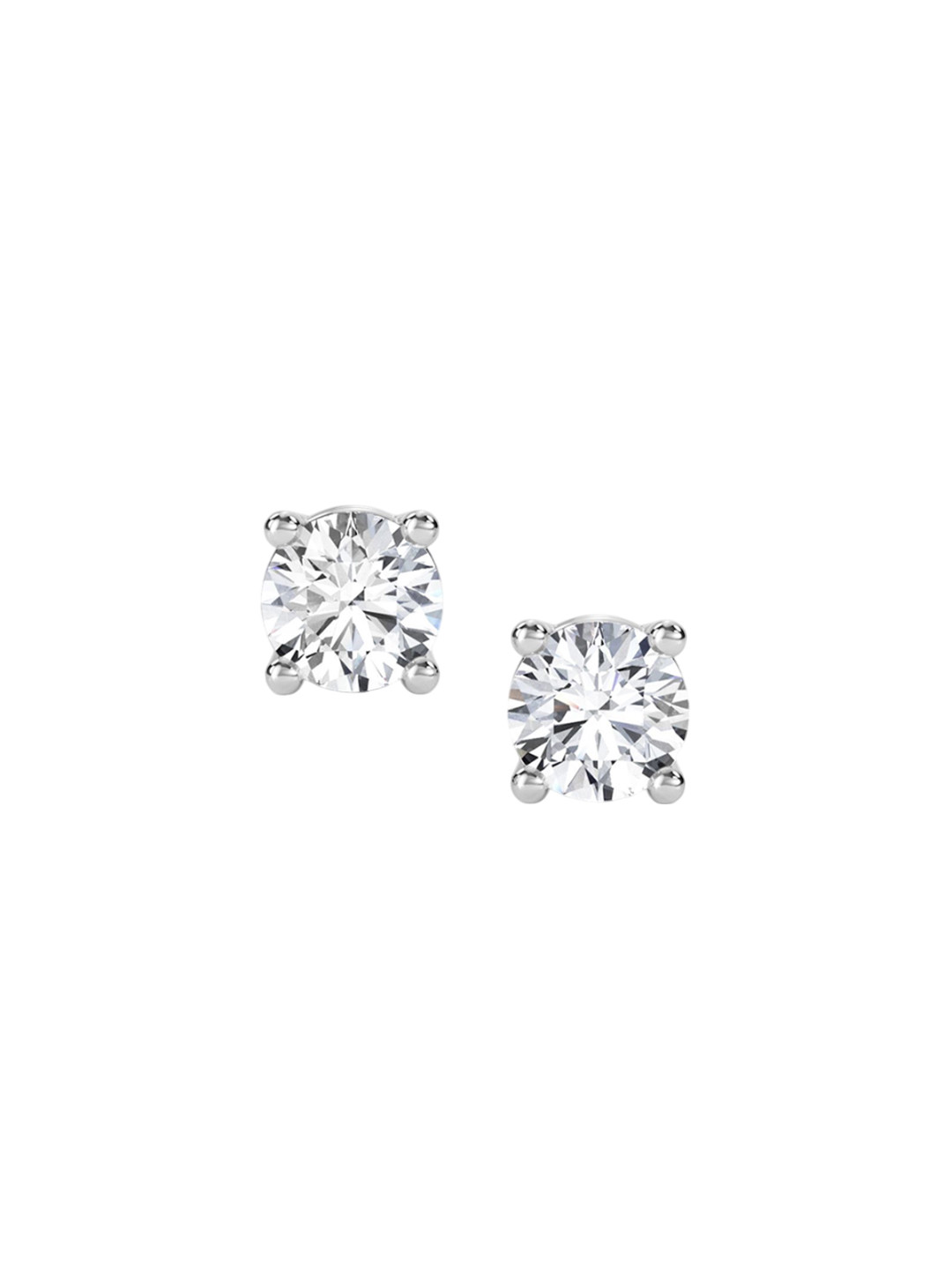 LUNA Women 14 KT White Gold 0.51 Ct Lab Grown Diamond Stud Earrings - 0.92 g