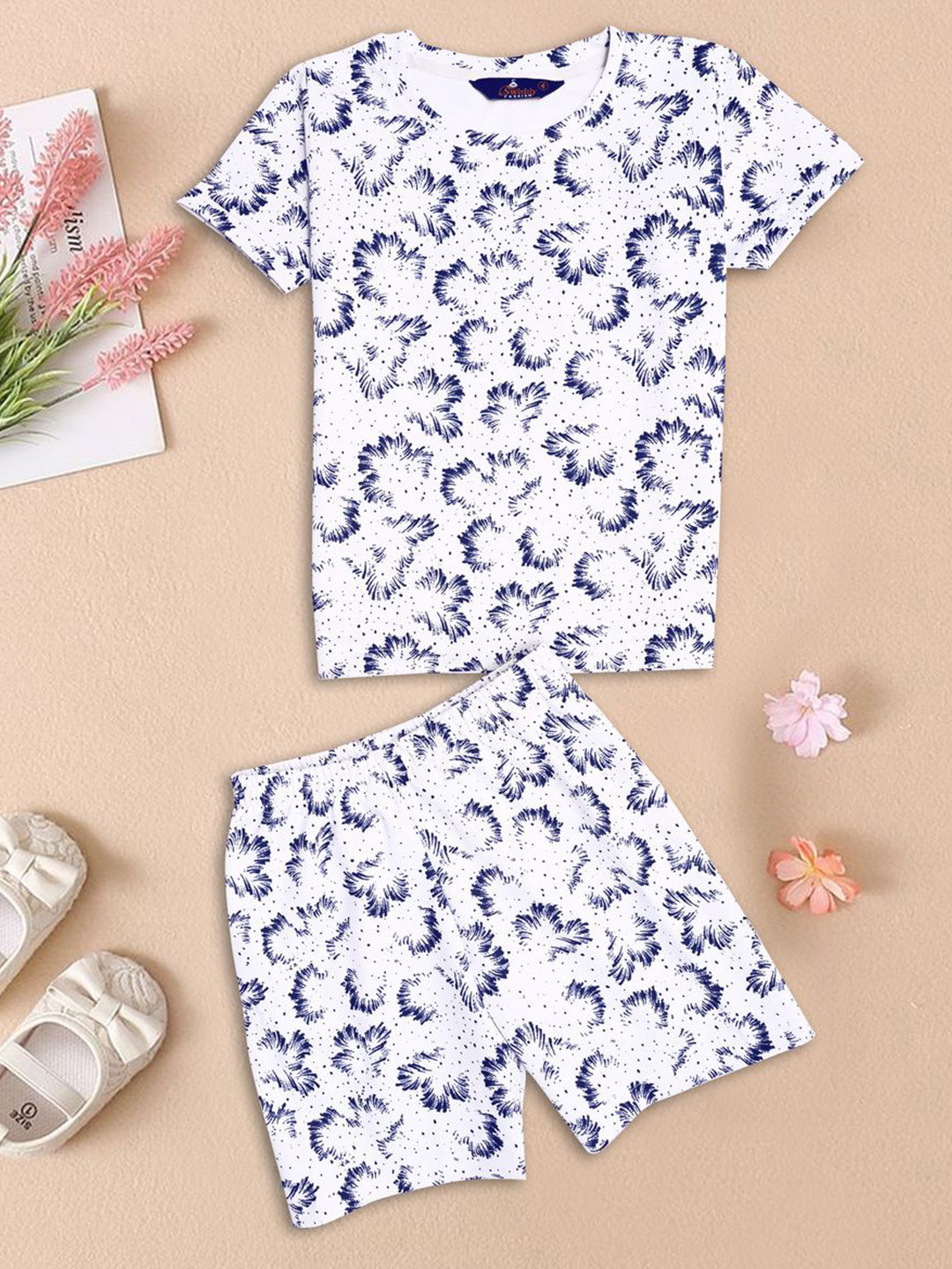 Swishly Fashion Kids Printed Round Neck T-shirt With Shorts