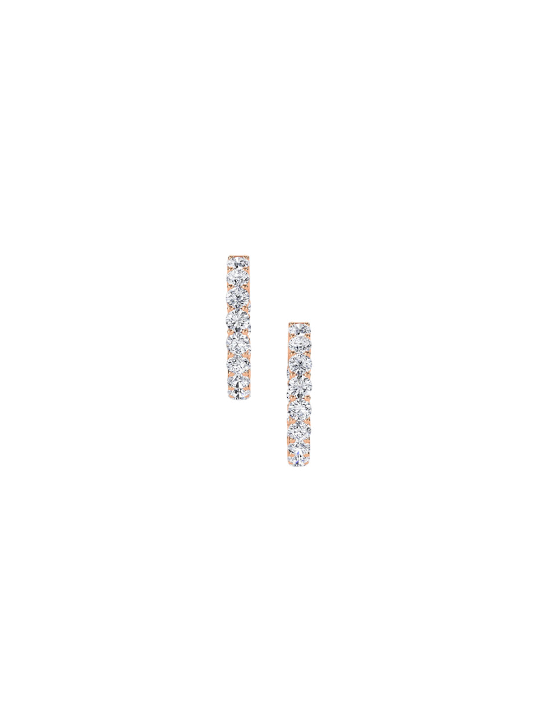 LUNA Women 14 KT Rose Gold 6.5 Ct Lab Grown Diamond Studded Hoops - 9.39 g