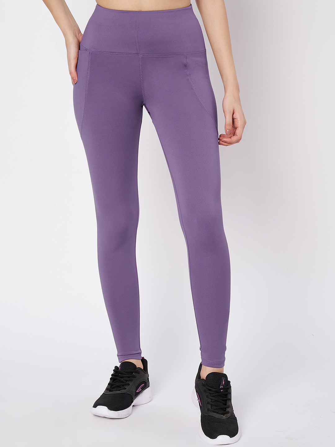 Mehrang Women High-Rise Gym Tights & Side Pockets