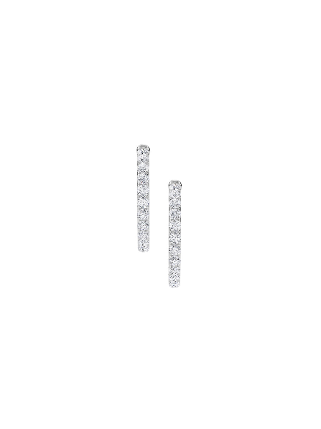 LUNA 14 KT White Gold 2.7 Ct Lab Grown Diamond Hoop & Huggie Earrings - 10.36 g