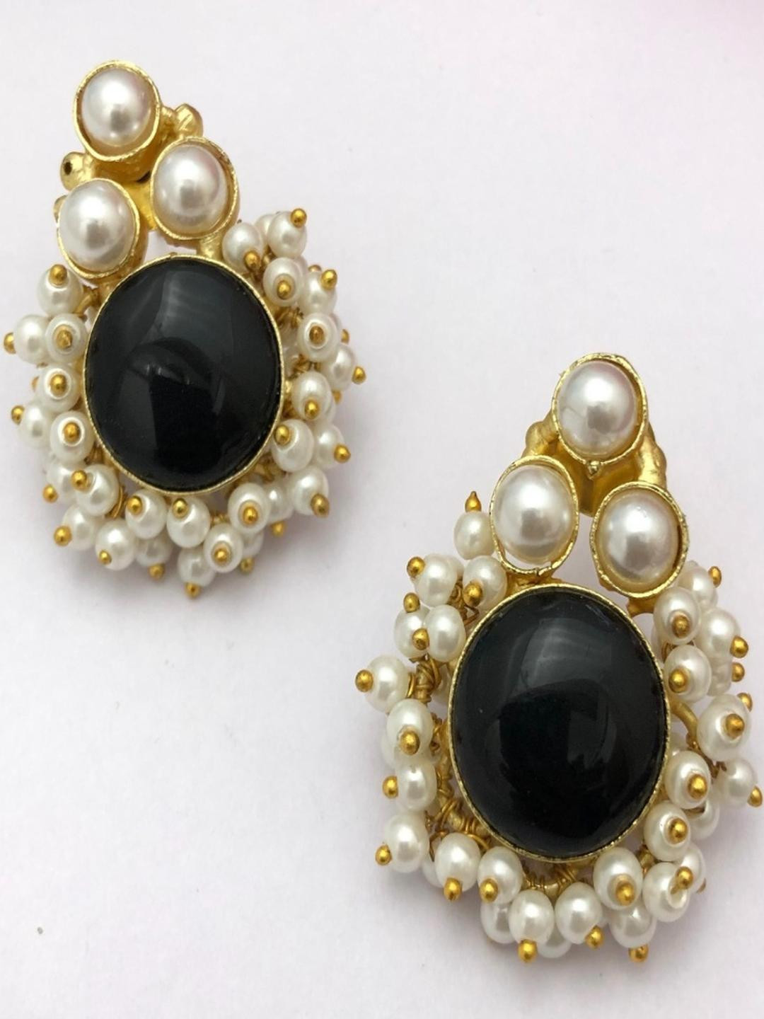 KGcreations Women Pack of 1 pair Brass Artificial Beads Drop Earrings