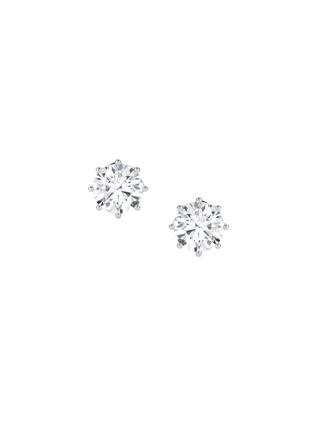 LUNA Women 14 KT White Gold 1.98 Ct Lab Grown Diamond Studded Earrings - 0.87 g