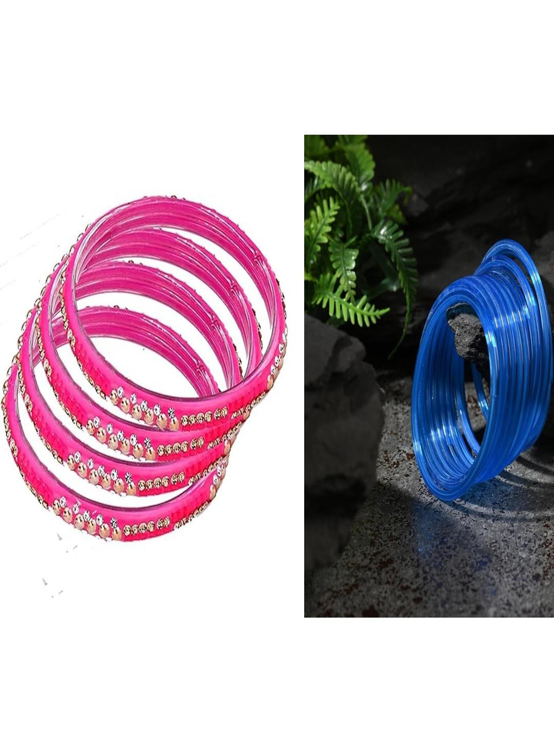 SOMIL Women Pack Of 2 Pink, Blue Bangle Pack