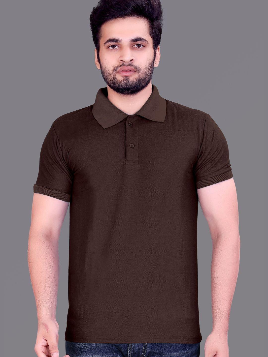 Moda Rapido Men Coffee Polo Neck T-Shirt