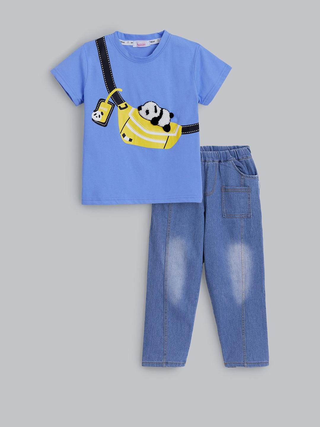 2-Pc Cotton T-shirt & Denim Jeans