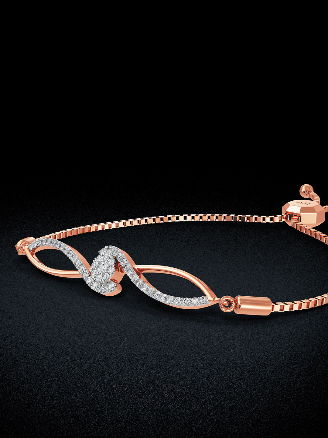 Joyalukkas 18Kt Rose Gold Enchantia Inspired Diamond Stiudded Bracelet - 4.33g