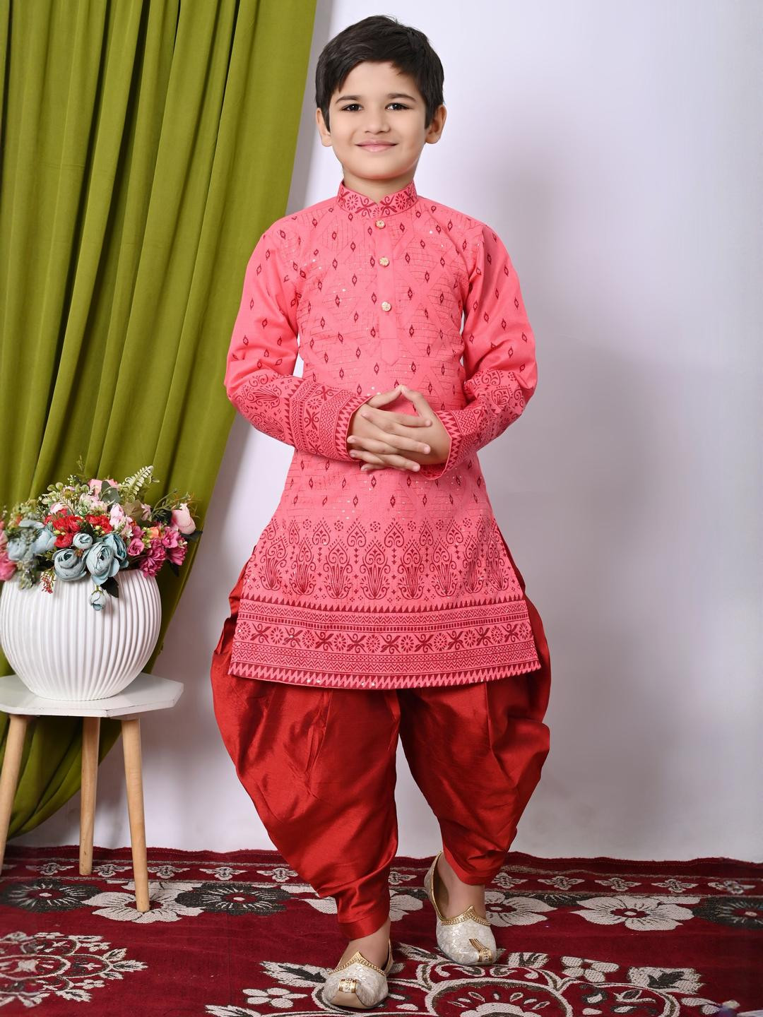 TAKE STYLE Boys Orange Kurta Sets