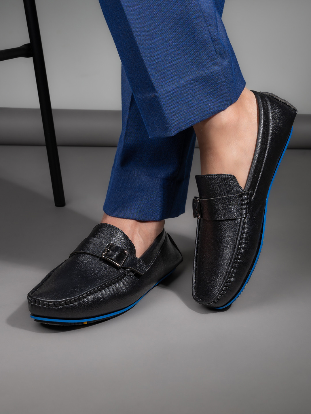 Alberto Torresi Men Square Toe Broad Fit Slip-On Loafers