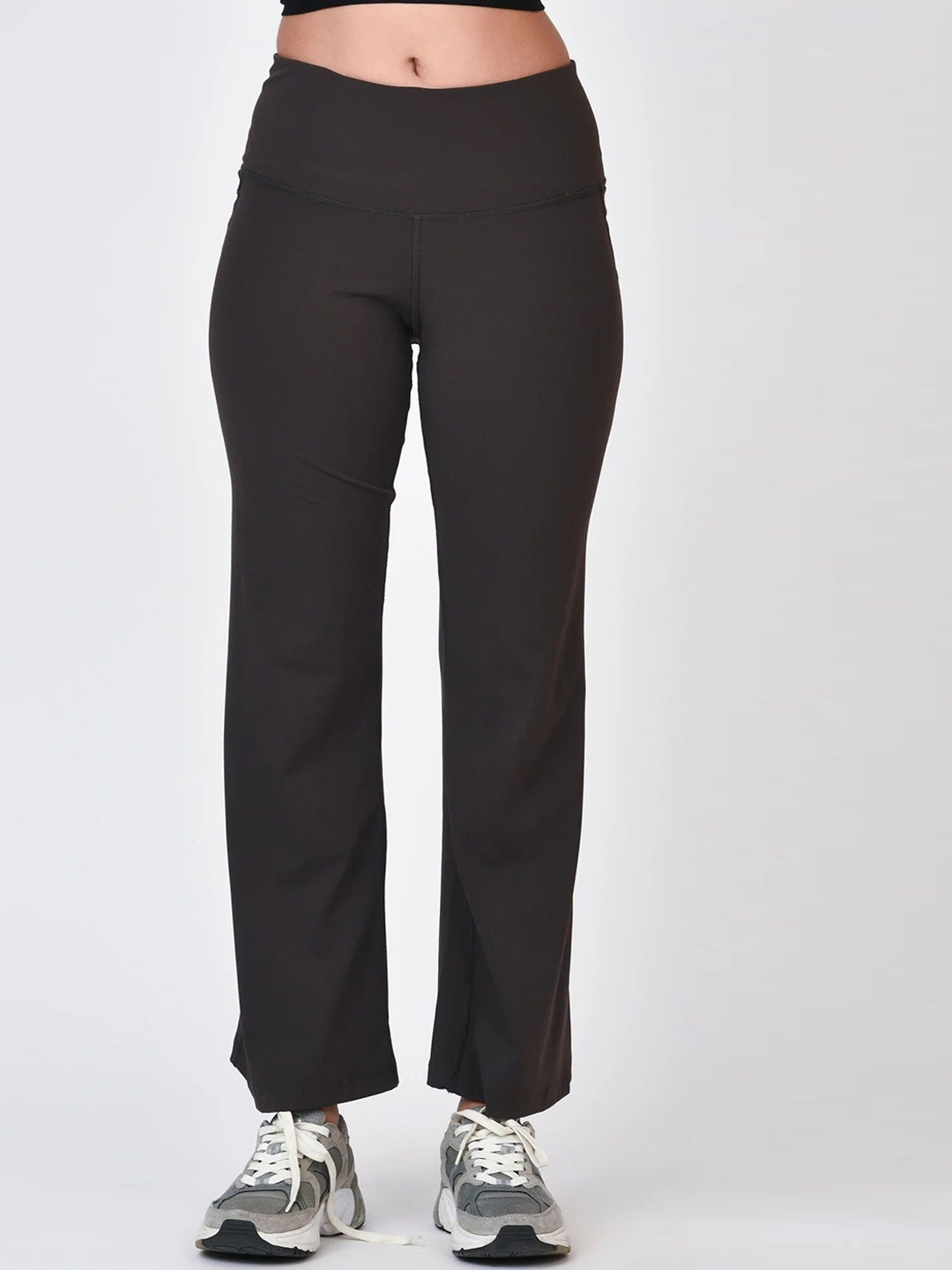 BRUTE FORCE Women Flared High-Rise Easy Wash Trousers