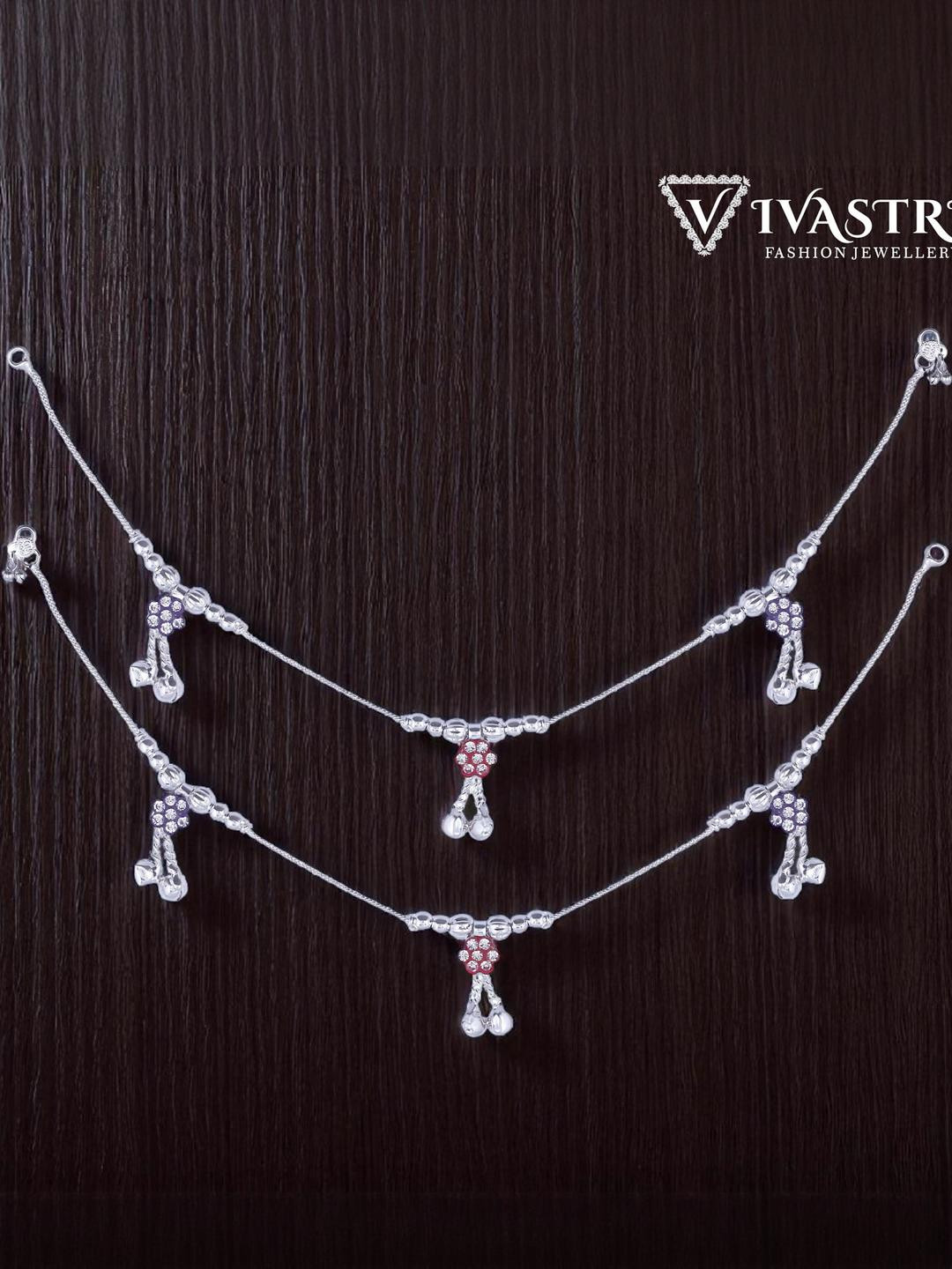 VIVASTRI Women Silver Plated Tradition Anklet